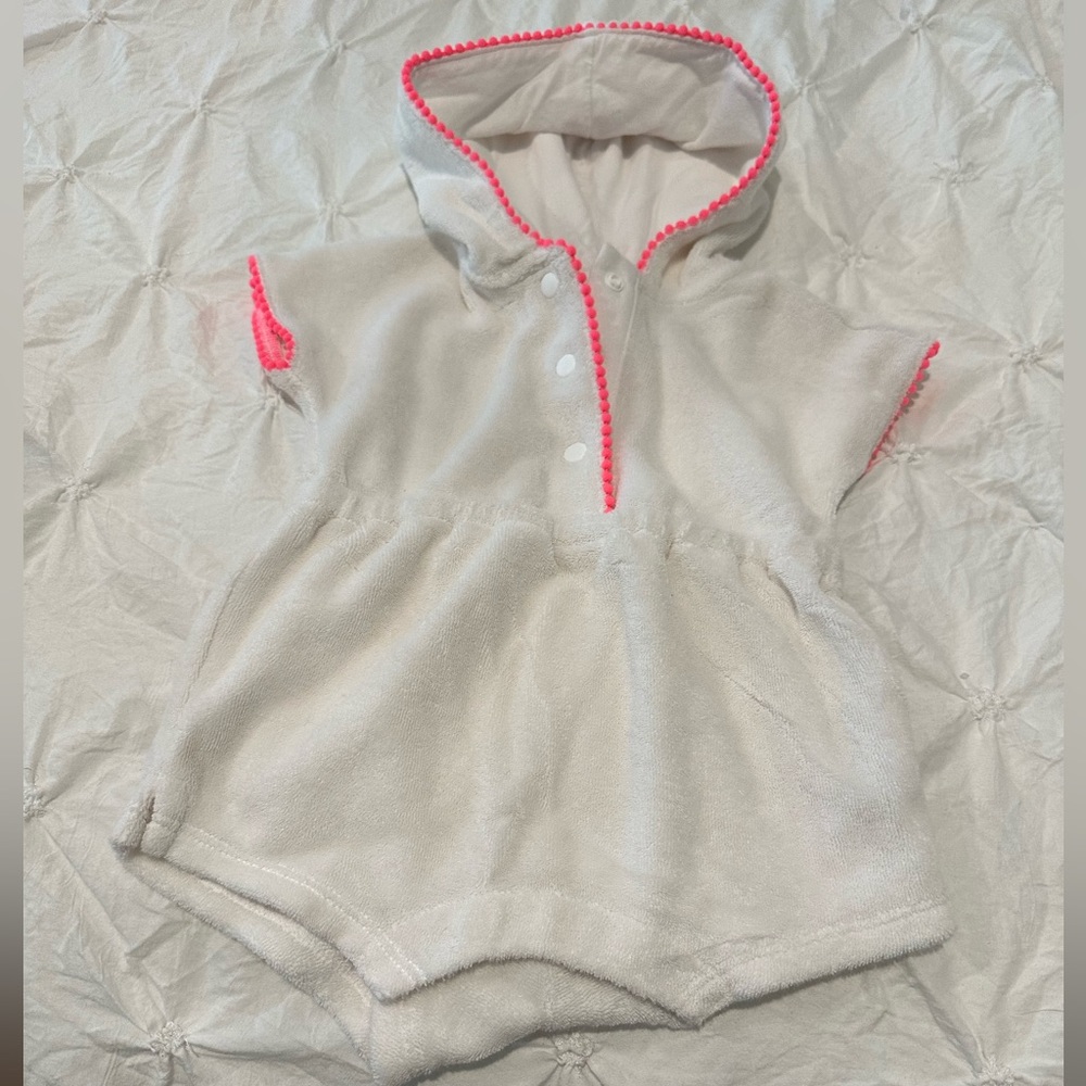 Janie and Jack 0-3m girls terry cloth romper/swim coverup